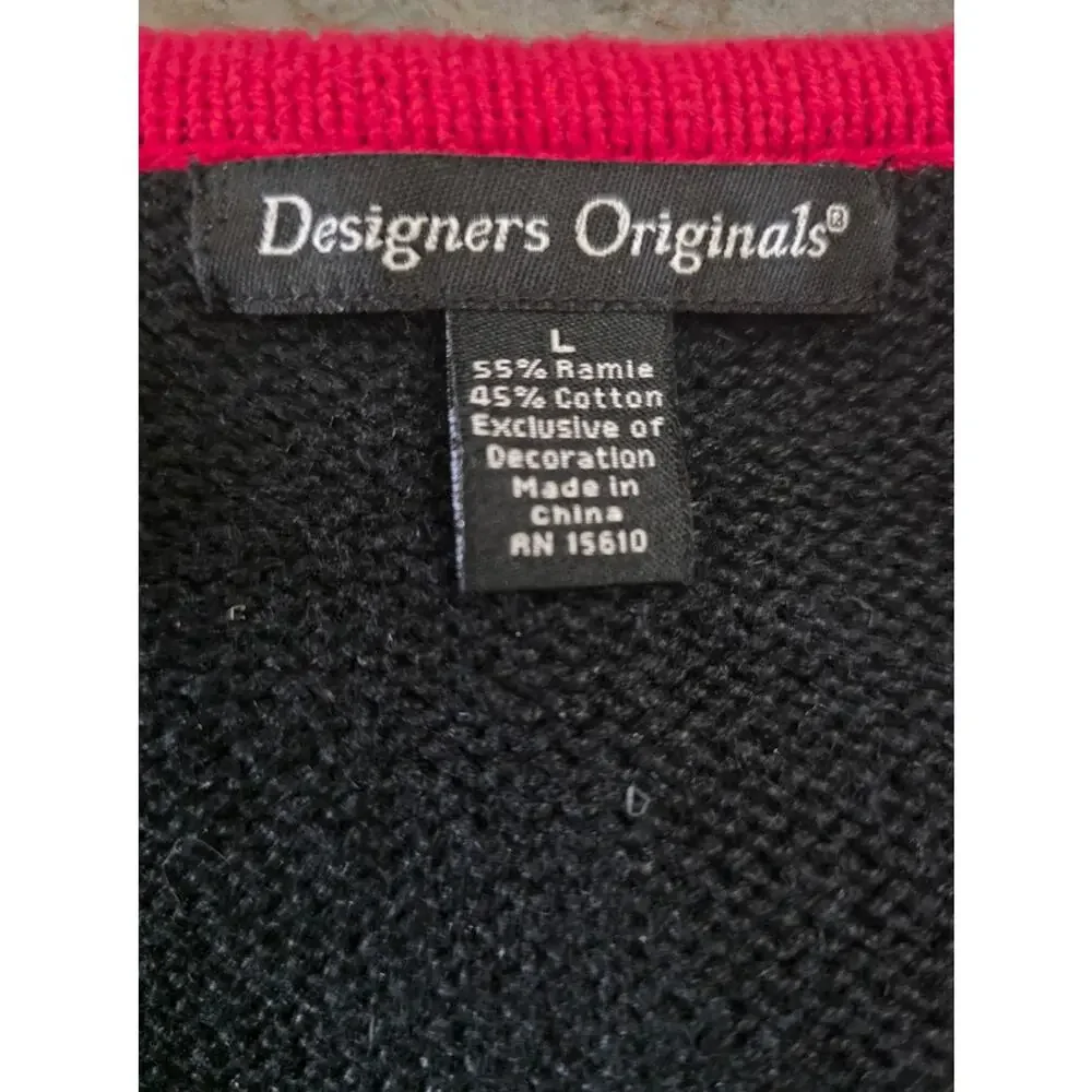 Vintage Designer's Original Cabincore Birds Beaded Knitted Cardigan Vest Women L